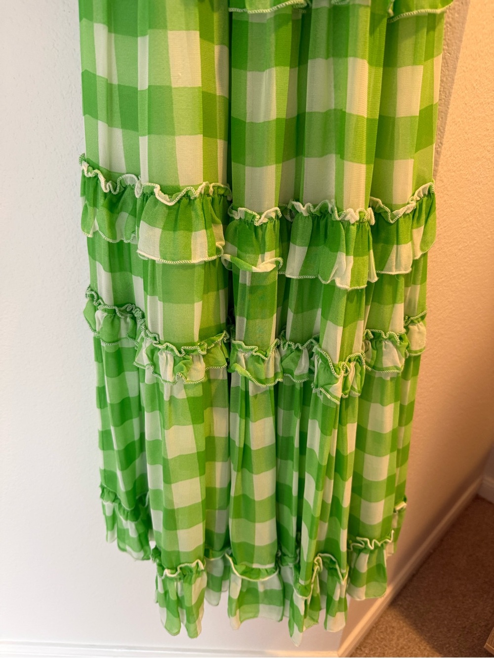 SUNDRESS Berenice Dress in Green GGT Lime & White Poms - Picture 3 of 9